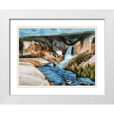 Great Yellowstone NP 9 White Modern Wood Framed Art Print with Double Matting by Medeiros, Celito