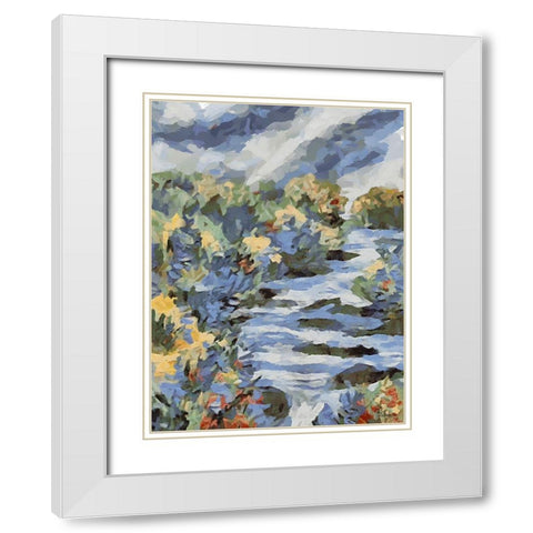 Landscapes in Monet Style IV White Modern Wood Framed Art Print with Double Matting by Medeiros, Celito