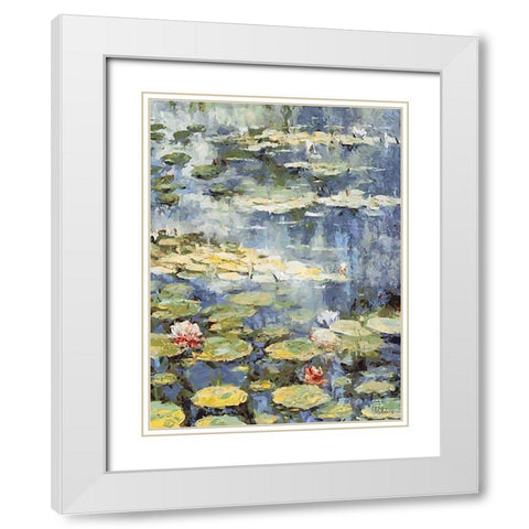 Landscapes in Monet Style V White Modern Wood Framed Art Print with Double Matting by Medeiros, Celito