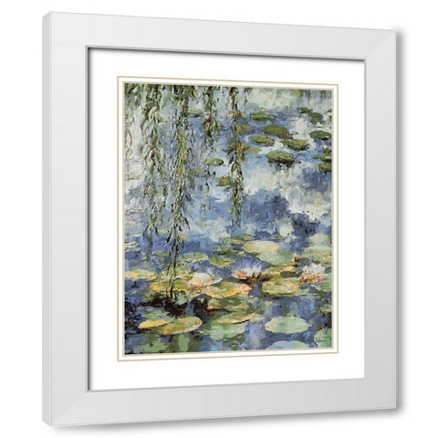 Landscapes in Monet Style VI White Modern Wood Framed Art Print with Double Matting by Medeiros, Celito