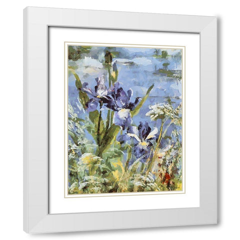 Landscapes in Monet Style VII White Modern Wood Framed Art Print with Double Matting by Medeiros, Celito