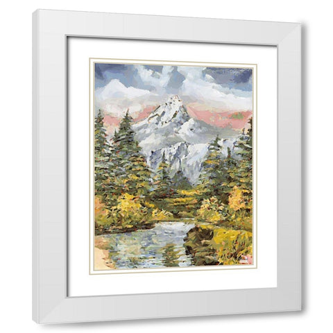 Landscapes in Monet Style IX White Modern Wood Framed Art Print with Double Matting by Medeiros, Celito