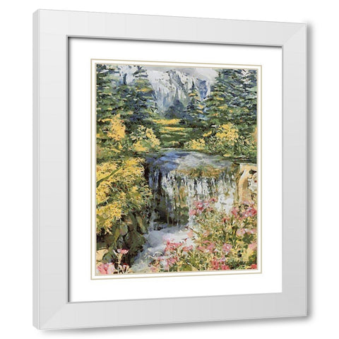 Landscapes in Monet Style X White Modern Wood Framed Art Print with Double Matting by Medeiros, Celito