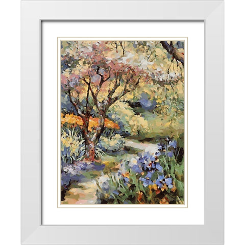 Landscapes in Monet Style XIV White Modern Wood Framed Art Print with Double Matting by Medeiros, Celito