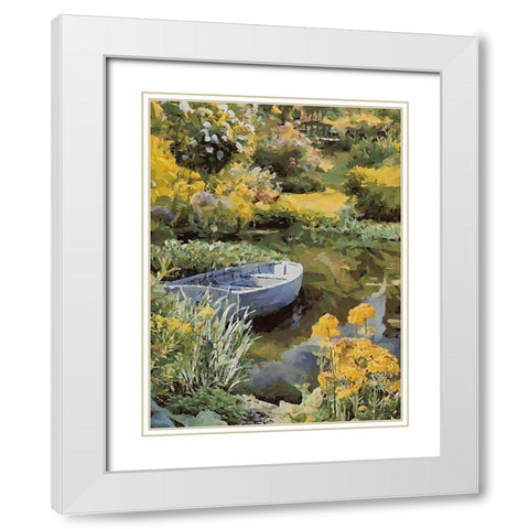 Landscapes in Monet Style XVI White Modern Wood Framed Art Print with Double Matting by Medeiros, Celito