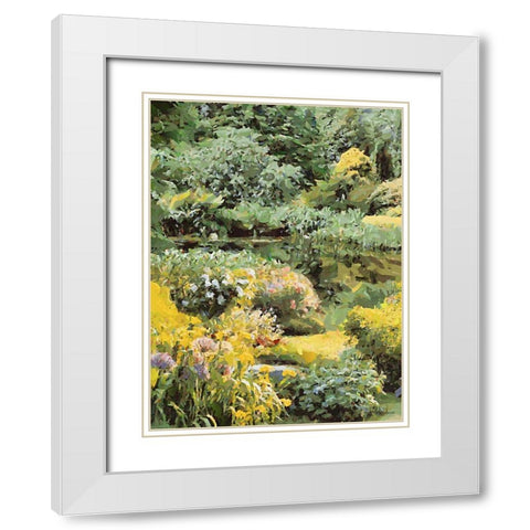 Landscapes in Monet Style XVIII White Modern Wood Framed Art Print with Double Matting by Medeiros, Celito