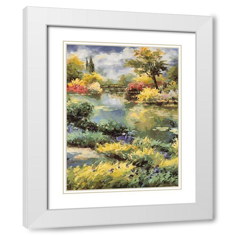 Landscapes in Monet Style XIX White Modern Wood Framed Art Print with Double Matting by Medeiros, Celito