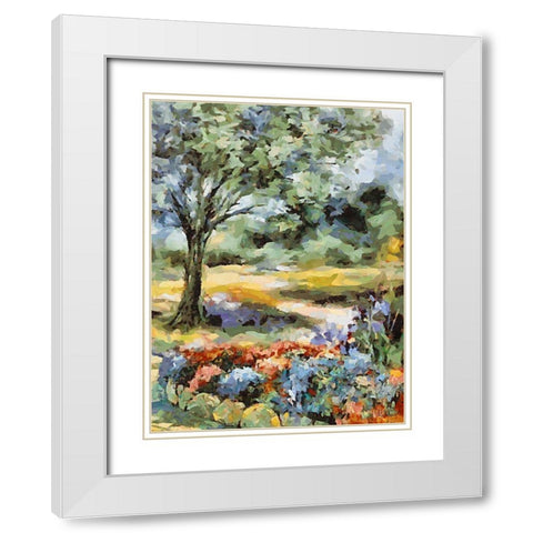 Landscapes in Monet Style XXVI White Modern Wood Framed Art Print with Double Matting by Medeiros, Celito