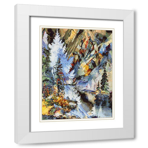 Landscapes in Monet Style XXXIV White Modern Wood Framed Art Print with Double Matting by Medeiros, Celito