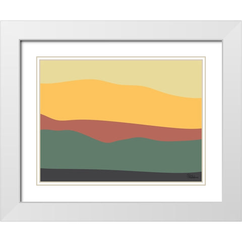 A Game with Abstract Shapes XXXII White Modern Wood Framed Art Print with Double Matting by Medeiros, Celito