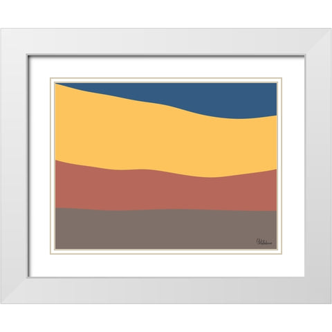 A Game with Abstract Shapes XXXIII White Modern Wood Framed Art Print with Double Matting by Medeiros, Celito