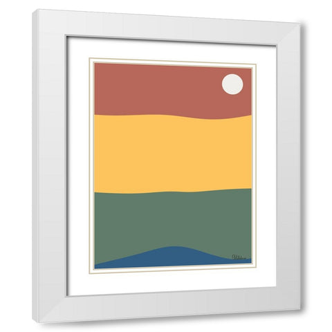 A Game with Abstract Shapes XXXV White Modern Wood Framed Art Print with Double Matting by Medeiros, Celito