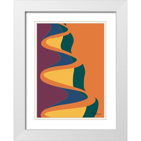 A Game with Abstract Shapes XXXIX White Modern Wood Framed Art Print with Double Matting by Medeiros, Celito