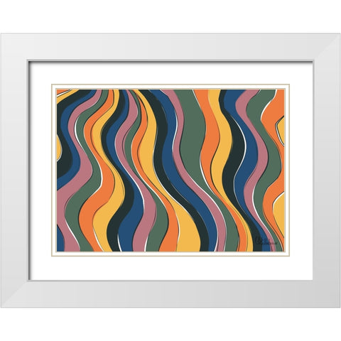 A Game with Abstract Shapes XLII White Modern Wood Framed Art Print with Double Matting by Medeiros, Celito