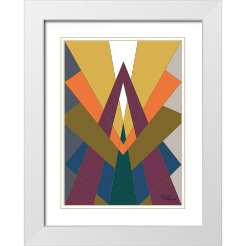 A Game with Abstract Shapes XLIII White Modern Wood Framed Art Print with Double Matting by Medeiros, Celito