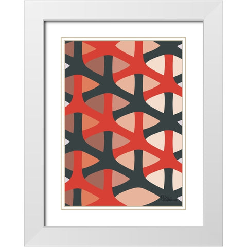 A Game with Abstract Shapes XLVI White Modern Wood Framed Art Print with Double Matting by Medeiros, Celito