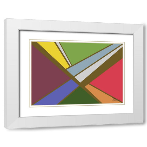 A Game with Abstract Shapes XLVII White Modern Wood Framed Art Print with Double Matting by Medeiros, Celito