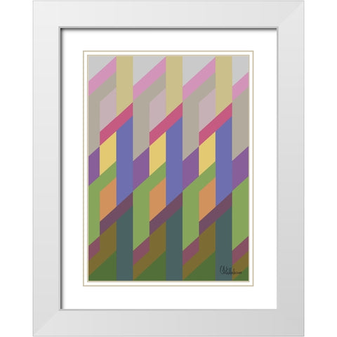 A Game with Abstract Shapes IL White Modern Wood Framed Art Print with Double Matting by Medeiros, Celito