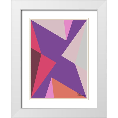 A Game with Abstract Shapes LII White Modern Wood Framed Art Print with Double Matting by Medeiros, Celito