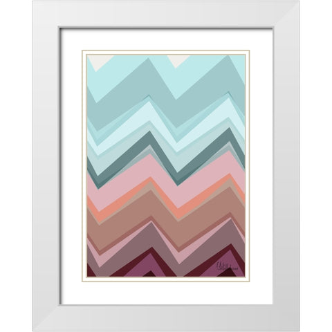 A Game with Abstract Shapes LIII White Modern Wood Framed Art Print with Double Matting by Medeiros, Celito