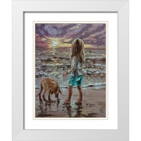 Sunrise White Modern Wood Framed Art Print with Double Matting by Luniak, Monika