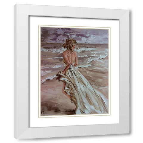 A Dream White Modern Wood Framed Art Print with Double Matting by Luniak, Monika