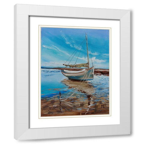 In Paradise White Modern Wood Framed Art Print with Double Matting by Luniak, Monika
