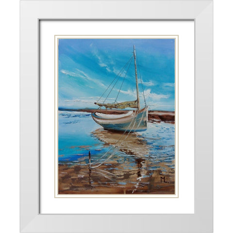 In Paradise White Modern Wood Framed Art Print with Double Matting by Luniak, Monika