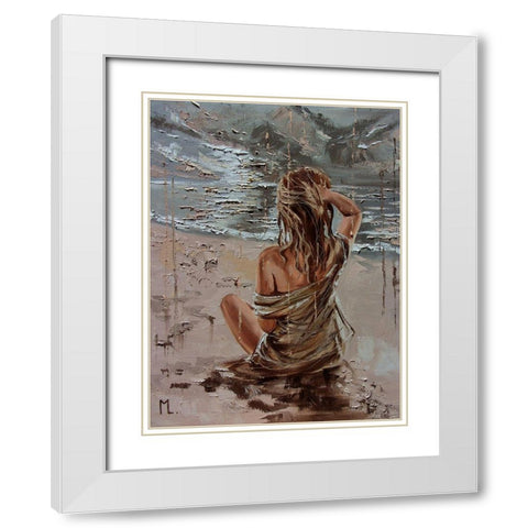 Lonely Time White Modern Wood Framed Art Print with Double Matting by Luniak, Monika