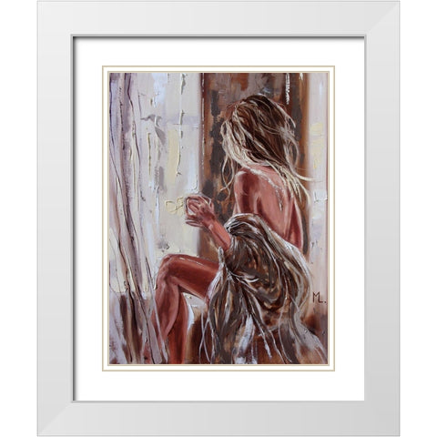 Fresh Morning Coffee White Modern Wood Framed Art Print with Double Matting by Luniak, Monika