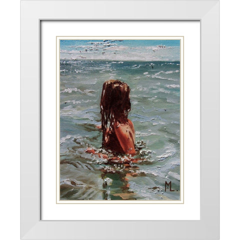Blue Sky White Modern Wood Framed Art Print with Double Matting by Luniak, Monika