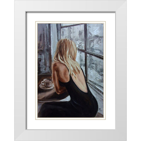 Little Black White Modern Wood Framed Art Print with Double Matting by Luniak, Monika