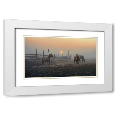 Wake Up White Modern Wood Framed Art Print with Double Matting by Adamov, Alexey