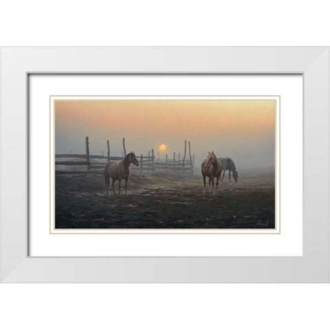 Wake Up White Modern Wood Framed Art Print with Double Matting by Adamov, Alexey