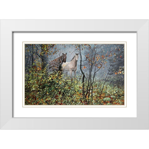 First Frost White Modern Wood Framed Art Print with Double Matting by Adamov, Alexey