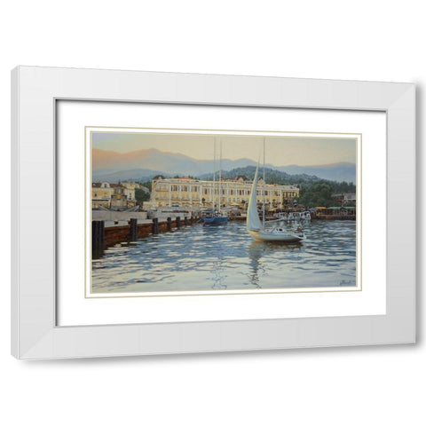 View of Yalta White Modern Wood Framed Art Print with Double Matting by Adamov, Alexey
