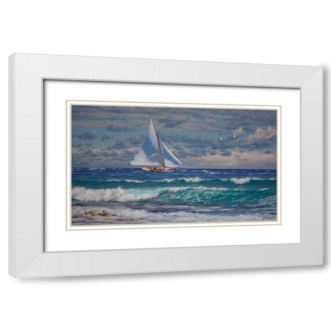 Wrong Wind II White Modern Wood Framed Art Print with Double Matting by Adamov, Alexey
