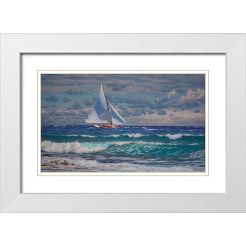Wrong Wind II White Modern Wood Framed Art Print with Double Matting by Adamov, Alexey
