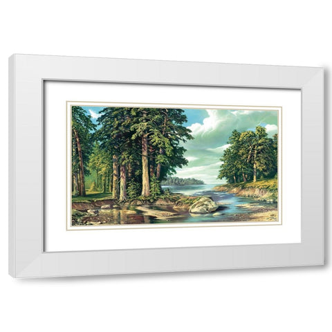 Pine Bay White Modern Wood Framed Art Print with Double Matting by Krol, Wieslaw