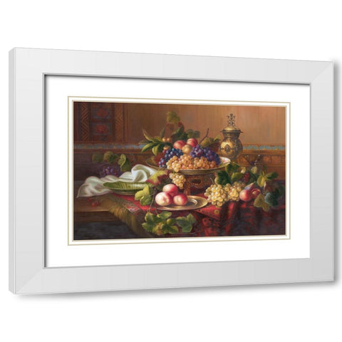 Still Life with Fruits I White Modern Wood Framed Art Print with Double Matting by Viktoria