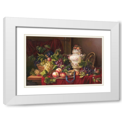 Still Life with Fruits II White Modern Wood Framed Art Print with Double Matting by Viktoria