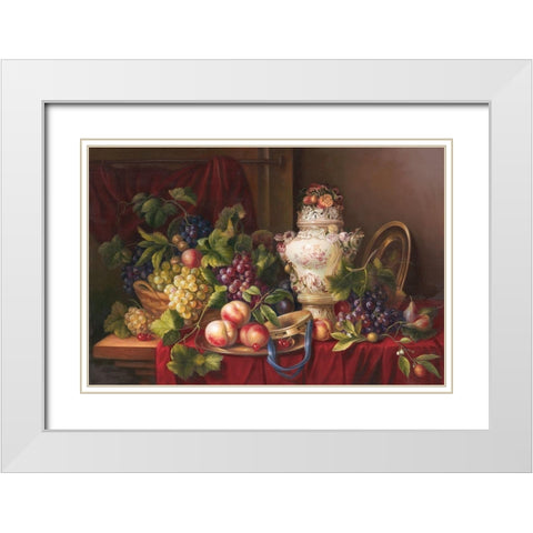 Still Life with Fruits II White Modern Wood Framed Art Print with Double Matting by Viktoria