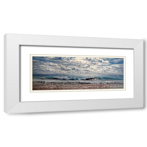 The Silver See White Modern Wood Framed Art Print with Double Matting by Adamov, Alexey