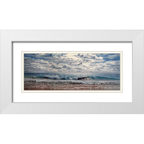 The Silver See White Modern Wood Framed Art Print with Double Matting by Adamov, Alexey