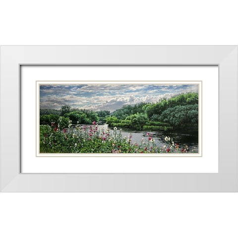 After the Rain White Modern Wood Framed Art Print with Double Matting by Adamov, Alexey