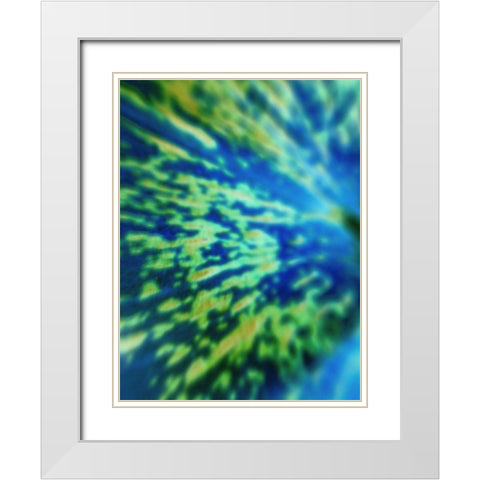 Yellow Spatter White Modern Wood Framed Art Print with Double Matting by Grayscale