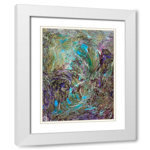 Turquoise Lava White Modern Wood Framed Art Print with Double Matting by Grayscale