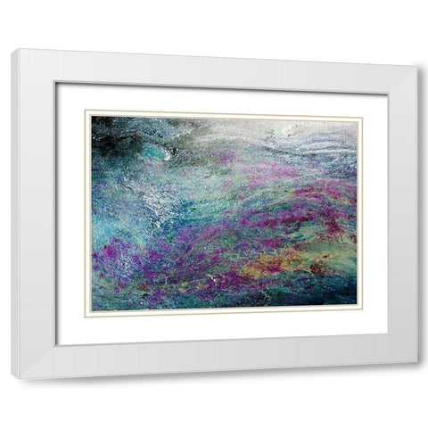 Turquoise Sediments White Modern Wood Framed Art Print with Double Matting by Grayscale