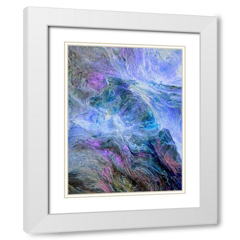 Lava Storm I White Modern Wood Framed Art Print with Double Matting by Grayscale