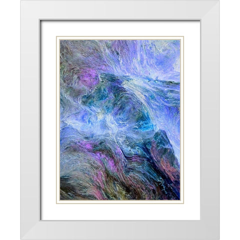 Lava Storm I White Modern Wood Framed Art Print with Double Matting by Grayscale